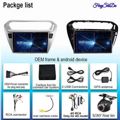 Poste Android 13//4G-64-Peugeot 301/Citroën Elysée 2013-2016 | Autoradio | Android 14 | Écran Tactile | CarPlay | Bluetooth | GPS