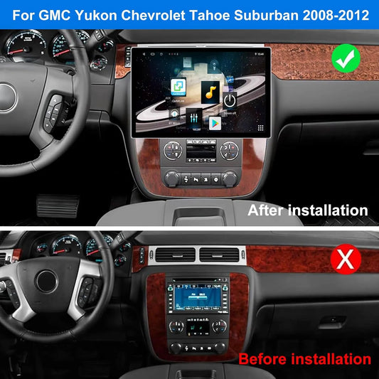 [6 + 128 Go] Autoradio Android 13" pour Chevrolet Tahoe/Suburban/GMC Yukon 2008-2012 : écran tactile QLED, GPS, caméras avant/arrière, DSP, AM/FM/RDS, SWC, Octa-Core