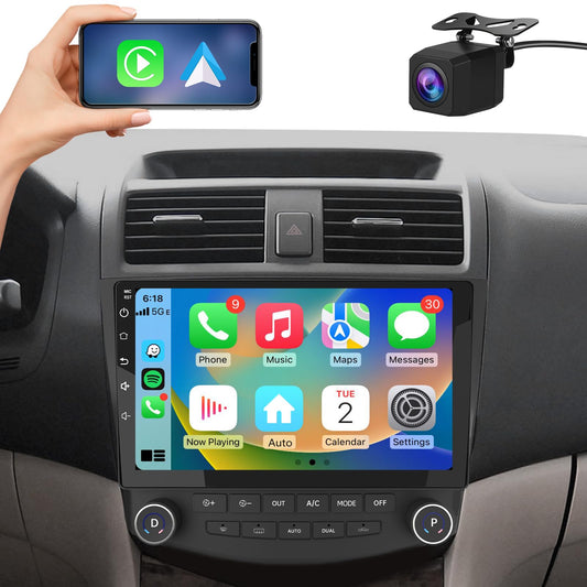 Autoradio Stéréo 10" Tactile 2+64GB pour Honda Accord 7ème Gén. 2003-2007 avec CarPlay et Android Auto