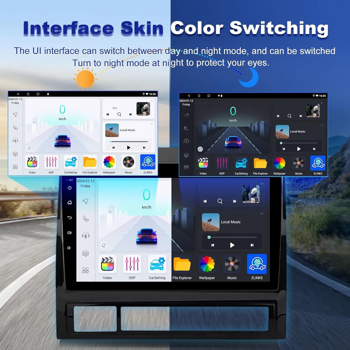 Stéréo de voiture Android 9" pour Toyota Tacoma 2005-2013, 4+64 Go, Apple CarPlay, Android Auto, navigation GPS, caméra de recul AHD, radio à écran tactile