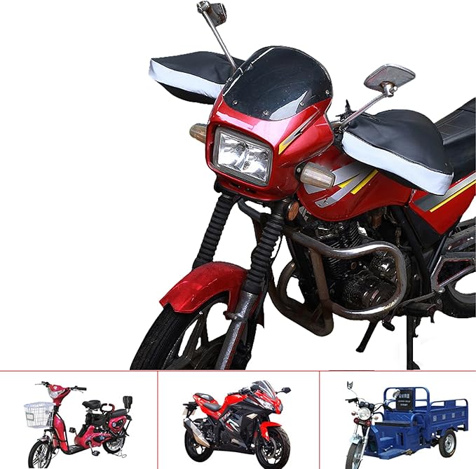 Gants de Guidon Moto & Scooter & Sania Imperméables et Coupe - Vent – Manchons Thermiques Réfléchissants pour Hiver - toptaktil