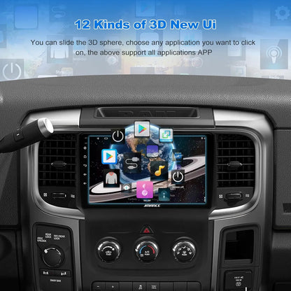 Autoradio Android 4 + 64 Go pour Dodge Ram 1500/2500/3500 2013-2018 : Octa Core, GPS, 4G, DSP HiFi, AM/FM/RDS, SWC, kit de remplacement radio