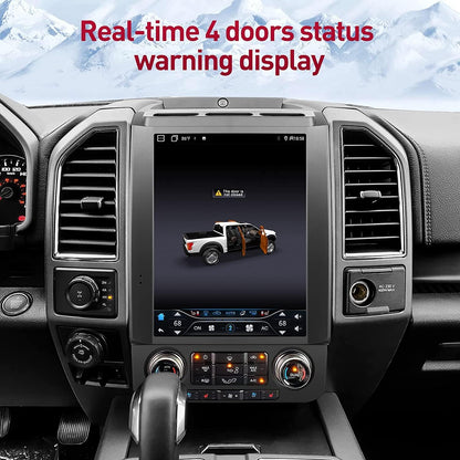 Autoradio 12,1" pour F150 (2015-2020) et F250/F350/F450 (2017-2021)  6+64G, GPS, AUX, fibre optique, Carplay, DSP, Style Tesla