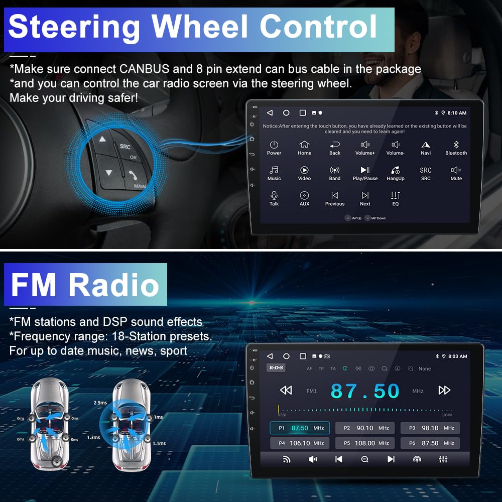 [2+32G] Autoradio Android 12 pour Chrysler Sebring 2006-2010, radio à écran tactile 9" avec CarPlay sans fil, Android Auto, Bluetooth, WiFi, navigation GPS