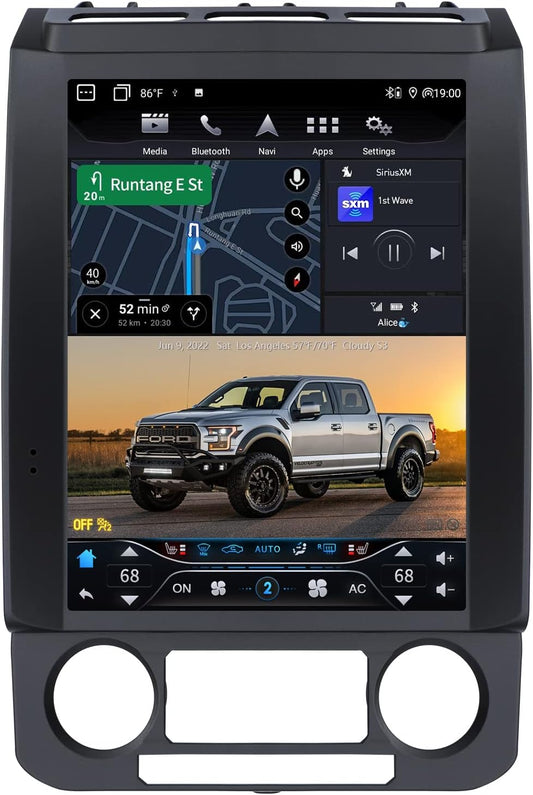 Autoradio 12,1" pour F150 (2015-2020) et F250/F350/F450 (2017-2021)  6+64G, GPS, AUX, fibre optique, Carplay, DSP, Style Tesla