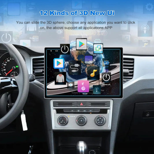 Autoradio android 6+128 Go 13" Double Din Android 13 Autoradio : Octa Core, écran tactile QLED, caméras avant/arrière, Bluetooth, GPS, DSP, AM/FM/RDS, SWC, WiFi