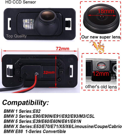 Caméra de Recul HD Navinio pour BMW Série 3, Série 1, Série 5, X1, X5, X6