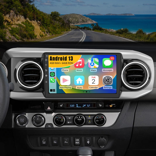 Autoradio Android 13 4Go+64Go pour Toyota Tacoma 2016-2021 avec CarPlay, Android Auto, Bluetooth et Navigation GPS
