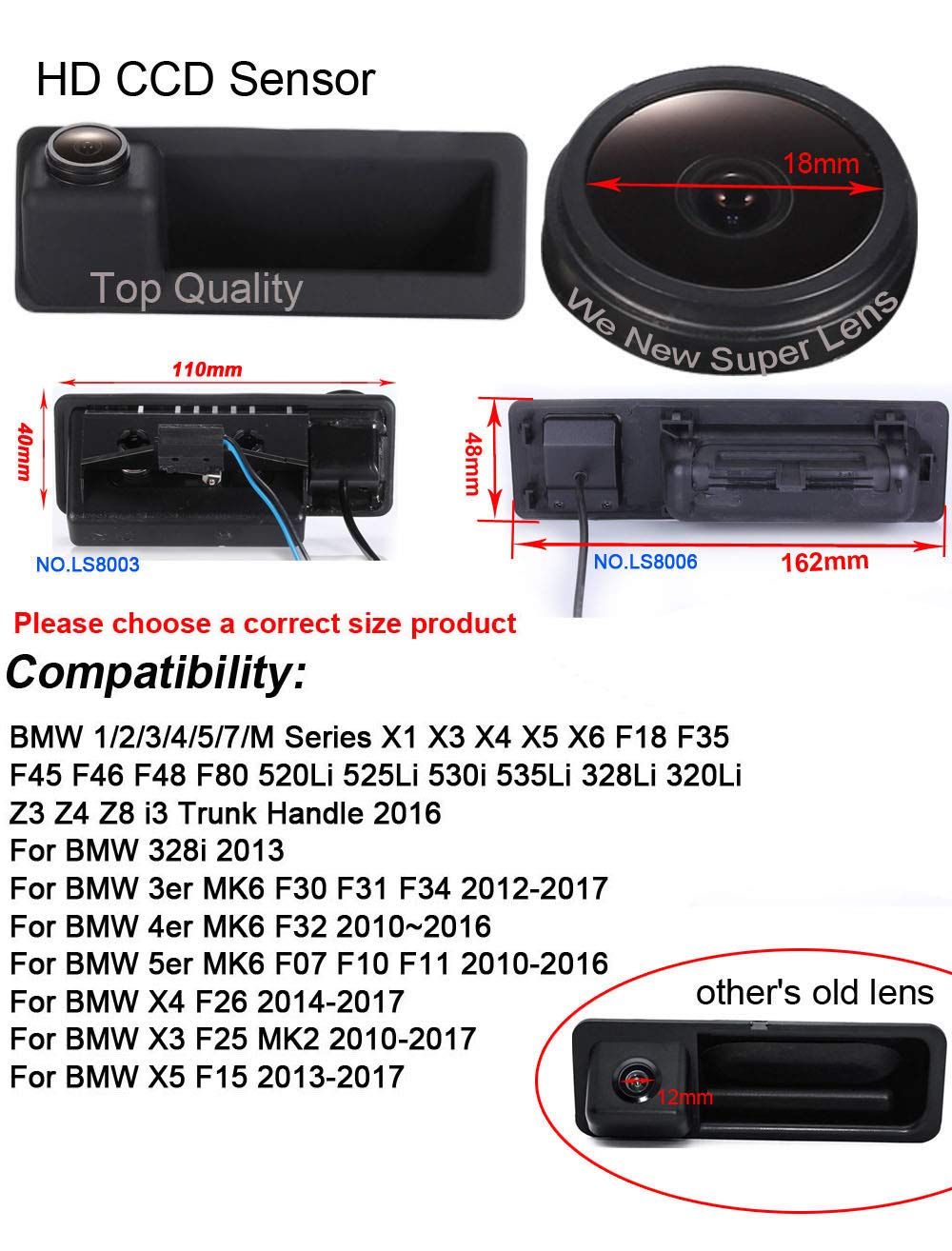 Caméra de Recul – Compatible BMW Séries 1/3/5 et X1/X5/X6