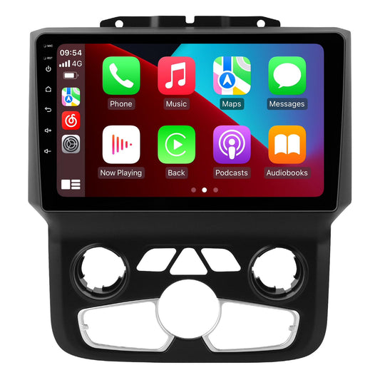 Stéréo de voiture Android 12 8 cœurs 9" pour Dodge Ram 2013-2018 : 4+64 Go, 1280 x 720, CarPlay/Android Auto sans fil, DSP, AM/FM, GPS, WiFi 5G, kit de tableau de bord de mise à niveau automatique AC