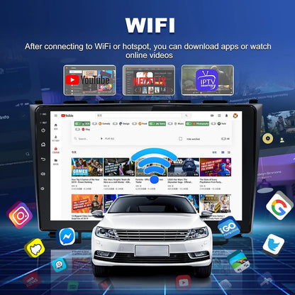 Autoradio Android 9" pour Honda CRV 2007-2011, 4+64 Go, Apple Carplay et Android Auto, GPS, Bluetooth, DSP, Radio FM, Caméra de recul