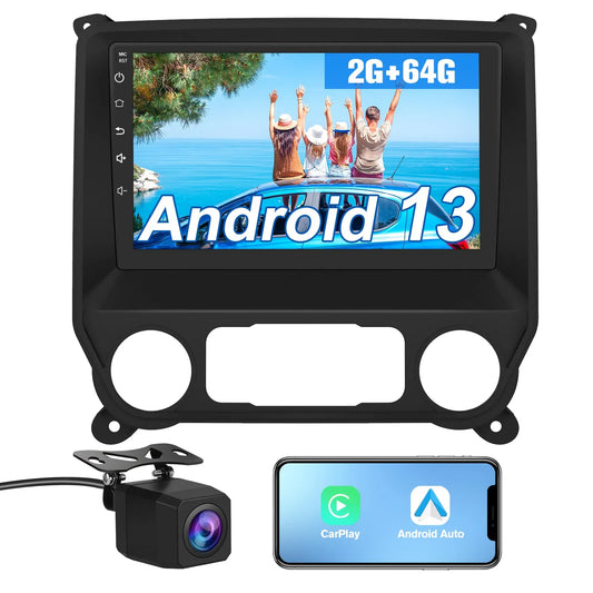 Autoradio stéréo Android 13 pour Chevrolet Silverado/GMC Sierra 2014-2018 avec CarPlay sans fil et Android Auto