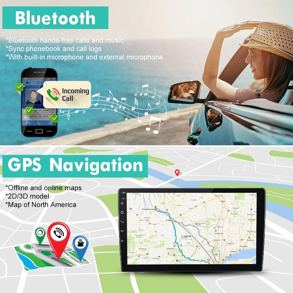 Autoradio [2+64 Go] pour Dodge RAM 1500 (2013-2018) – Carplay sans fil/Android Auto, Bluetooth, AM/FM, GPS, AC manuel uniquement