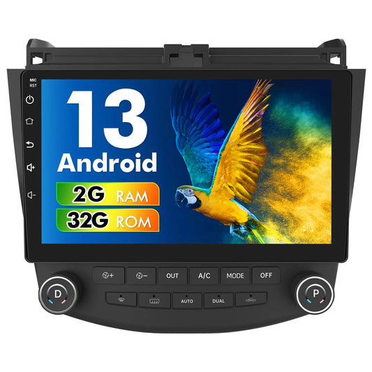 Stéréo de voiture Android 10" pour Honda Accord 7e génération (2003-2007), 2 Go de RAM, 64 Go de ROM, CarPlay/Android Auto, Bluetooth, WiFi, GPS, FM/AM, caméra de recul AHD incluse