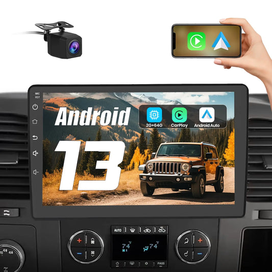 Autoradio Stéréo 2+64 Go pour Chevrolet Silverado 2007-2013, Tahoe, Equinox, GMC Sierra, Yukon - Android 13, CarPlay, Android Auto, Bluetooth, Navigation GPS