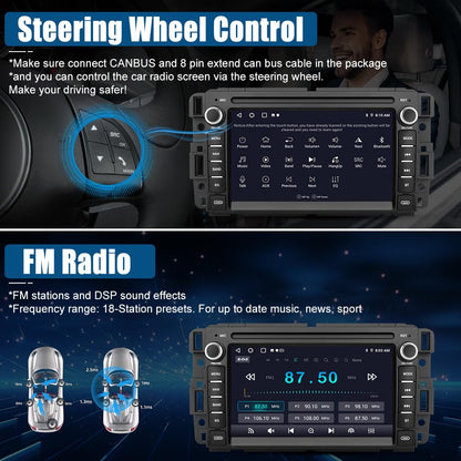 【2 + 64 Go】 Stéréo de voiture Android 13 pour Chevrolet Silverado/GMC Sierra/Yukon, navigation GPS, CarPlay/Android Auto, remplacement de radio de lecteur vidéo multimédia