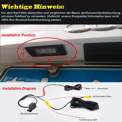 Caméra de Recul Étanche IP67 – Vision Nocturne et Large Angle pour Audi A3/A4/A5/A6/A8/Q3/Q5/Q7 et VW Passat