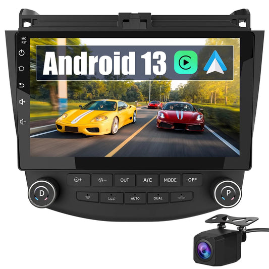Autoradio 10" Android 13 pour Honda Accord 2003-2007, 2G+32G, Carplay/Android Auto, WiFi, GPS, DSP, Bluetooth, Caméra de recul