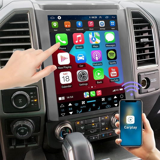 Autoradio Android 12 pour Ford F150 (2015-2018) - Écran tactile IPS 12,1", 4 Go + 64 Go, GPS, 4G LTE, WiFi, CarPlay sans fil, caméra de recul gratuite
