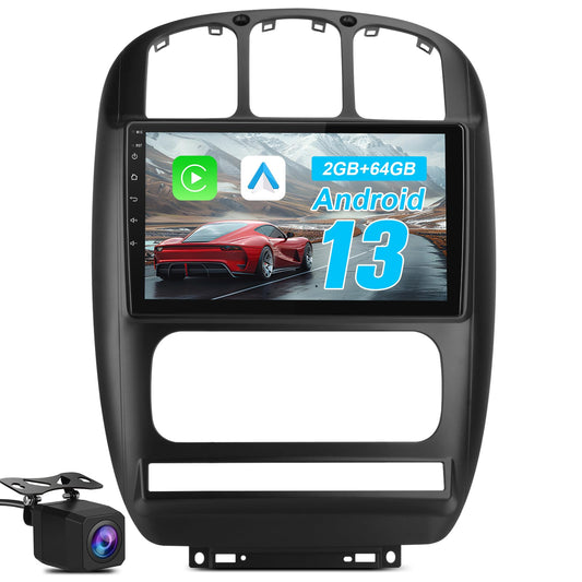Autoradio 10,1" pour Dodge Caravan/Chrysler Town & Country (2001-2007), 2+64 Go, Android 12, CarPlay, Android Auto, Bluetooth, DSP, navigation GPS