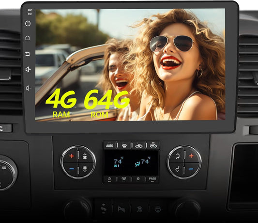 Stéréo de voiture Qualcomm 4+64 Go pour Chevrolet Silverado 2007-2013, Tahoe, Equinox, GMC Sierra, Yukon - Android 13, CarPlay, Android Auto, Bluetooth 5.0