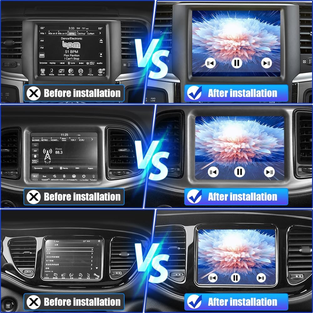 [4+64 Go] Autoradio Android 13 pour Dodge Charger/Challenger 2015-2019, radio à écran tactile avec CarPlay, Android Auto, Bluetooth, WiFi