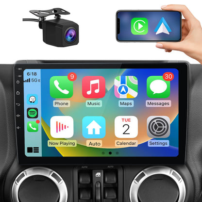 Autoradio stéréo 2 Go + 64 Go mise à niveau pour Jeep Wrangler JK 2007-2018, Dodge Ram 1500/2500 2009-2012, Grand Cherokee avec CarPlay