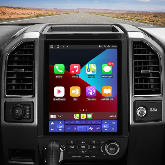 Autoradio 4+64G 12,1" pour Ford F150 2015-2021, Android 13, CarPlay sans fil, Android Auto, DSP, Bluetooth, Navigation GPS