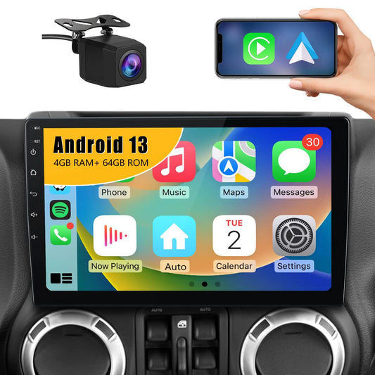 Autoradio sAndroid Jeep Wrangler JK, Compass, Grand Cherokee, Dodge Ram – Compatible avec CarPlay et Android Auto