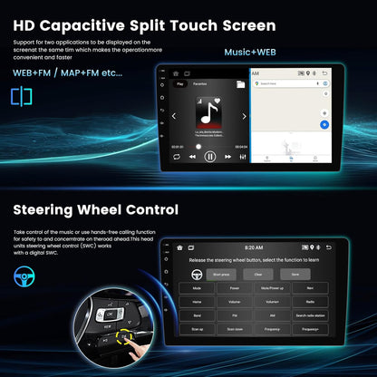 Android 13 stéréo pour Dodge Ram 1500-3500 (2006-2008), Durango (2004-2007), Chrysler 300/300C/300M (2005-2007), Jeep Grand Cherokee (2005-2007) avec CarPlay, Android Auto, FM, SWC, WiFi 5G (2+32 Go)