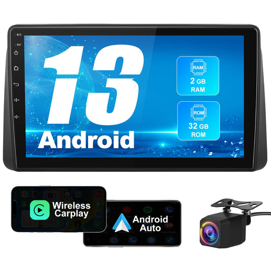 Autoradio stéréo écran tactile 9", Qualcomm 8 cœurs [4 + 64 Go] Android 13, compatible avec Dodge Grand Caravan 2008-2020 et Chrysler Town & Country 2011-2016, CarPlay et Android Auto