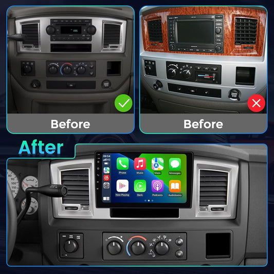 Android 13 Stéréo pour Dodge RAM 1500/2500/3500 (2006-2008) - Écran tactile IPS, CarPlay, Android Auto, GPS, WiFi 5G, FM, SWC, caméra AHD