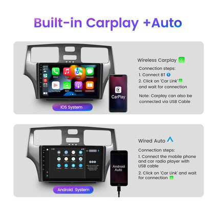 Autoradio Lexus ES300/ES330 : Android 13 8 cœurs, écran tactile QLED 9", GPS, CarPlay et Android Auto pour ES250/ES300/ES330 XV30 (2001-2006)