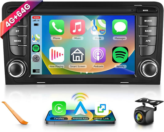Autoradio Android 13 pour Audi A3 8P (2003-2012) | Écran 7" IPS | Compatible CarPlay & Android Auto | GPS intégré & WiFi