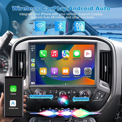 Mise à niveau de l'autoradio Android 11 13" pour Chevrolet Silverado/GMC Sierra 2014-2018 : 4+64 Go, Octa Core, QLED, Bluetooth, GPS, caméra avant/arrière, DSP, AM/FM/RDS, SWC, WiFi.