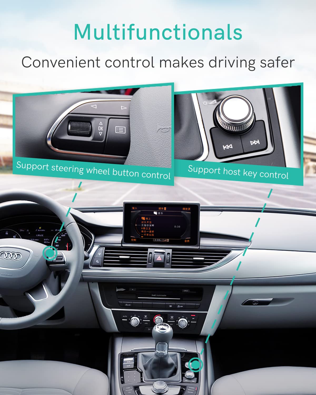 Adaptateur Bluetooth 5.0 aptX-HD pour Audi AMI/MMI, Mercedes et Volkswagen