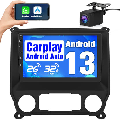 Autoradio Android pour Chevrolet Silverado/GMC Sierra 2014-2018 avec caméra de recul, CarPlay et Android Auto