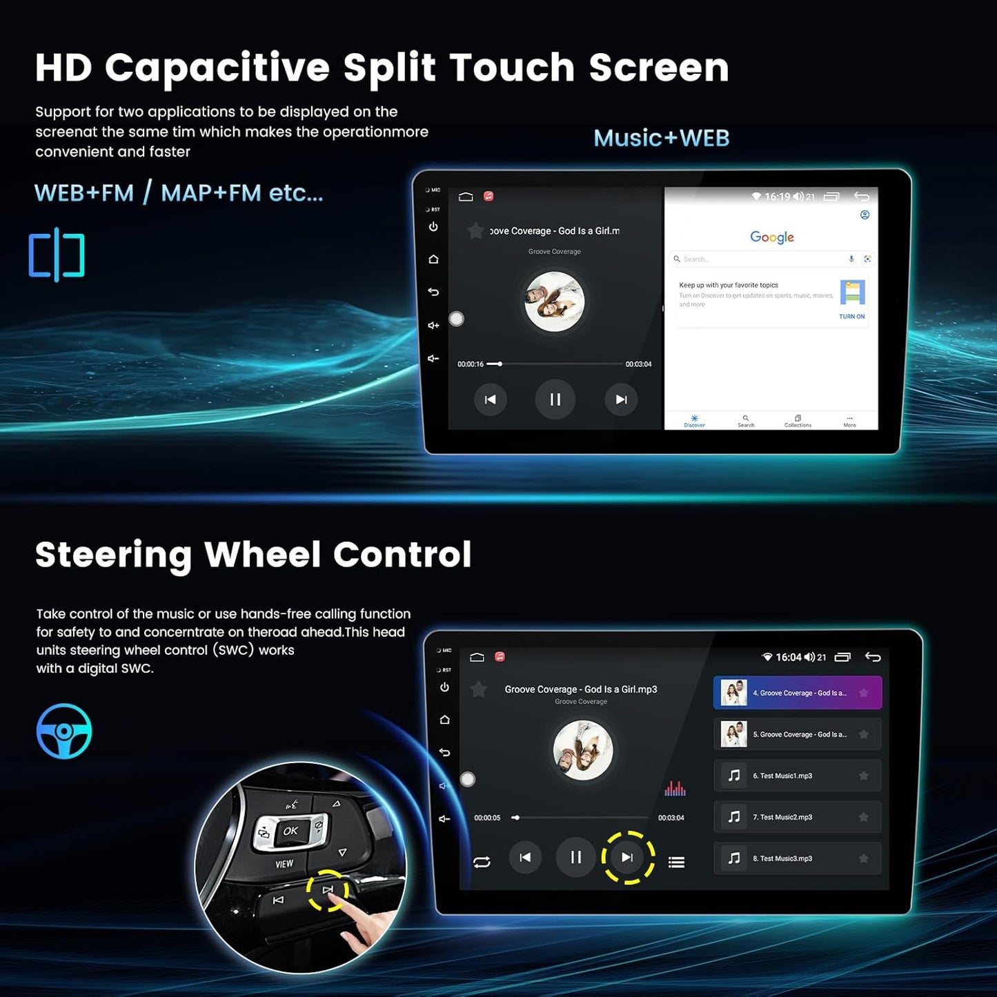 Écran tactile QLED 9" Android 13 stéréo pour Fiat 500/500C (2007-2015) - 8 cœurs, 2+32 Go, Car-Play, Android Auto, GPS, SWC, DSP, RDS, vue arrière, kit de tableau de bord de remplacement radio