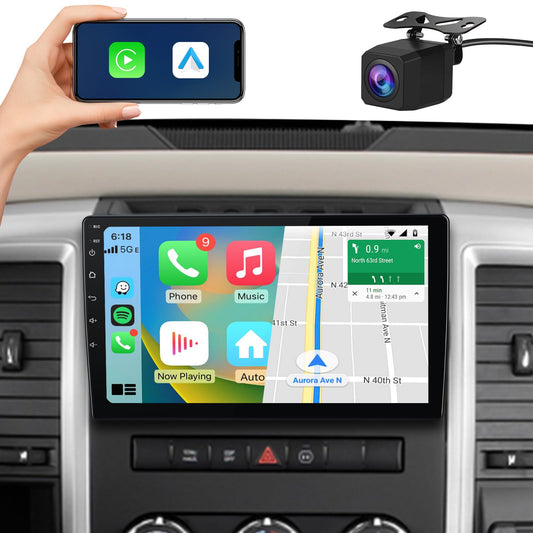 Autoradio stéréo [2 Go + 64 Go] pour Dodge Ram 1500/2500/3500 (2009-2012) et Jeep Wrangler JK (2007-2018) avec intégration CarPlay et Android Auto