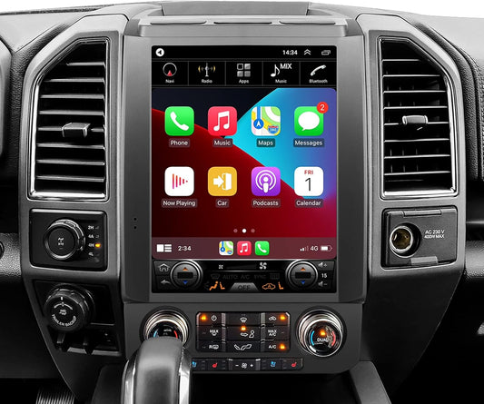 Autoradio Android 12 pour Ford F150 (2015-2018) - Écran tactile IPS 12,1", 4 Go + 64 Go, GPS, 4G LTE, WiFi, CarPlay sans fil, RDS, caméra, mise à niveau de l'unité principale