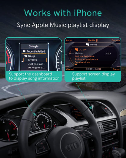 Adaptateur Bluetooth 5.0 aptX-HD pour Audi AMI/MMI, Mercedes et Volkswagen
