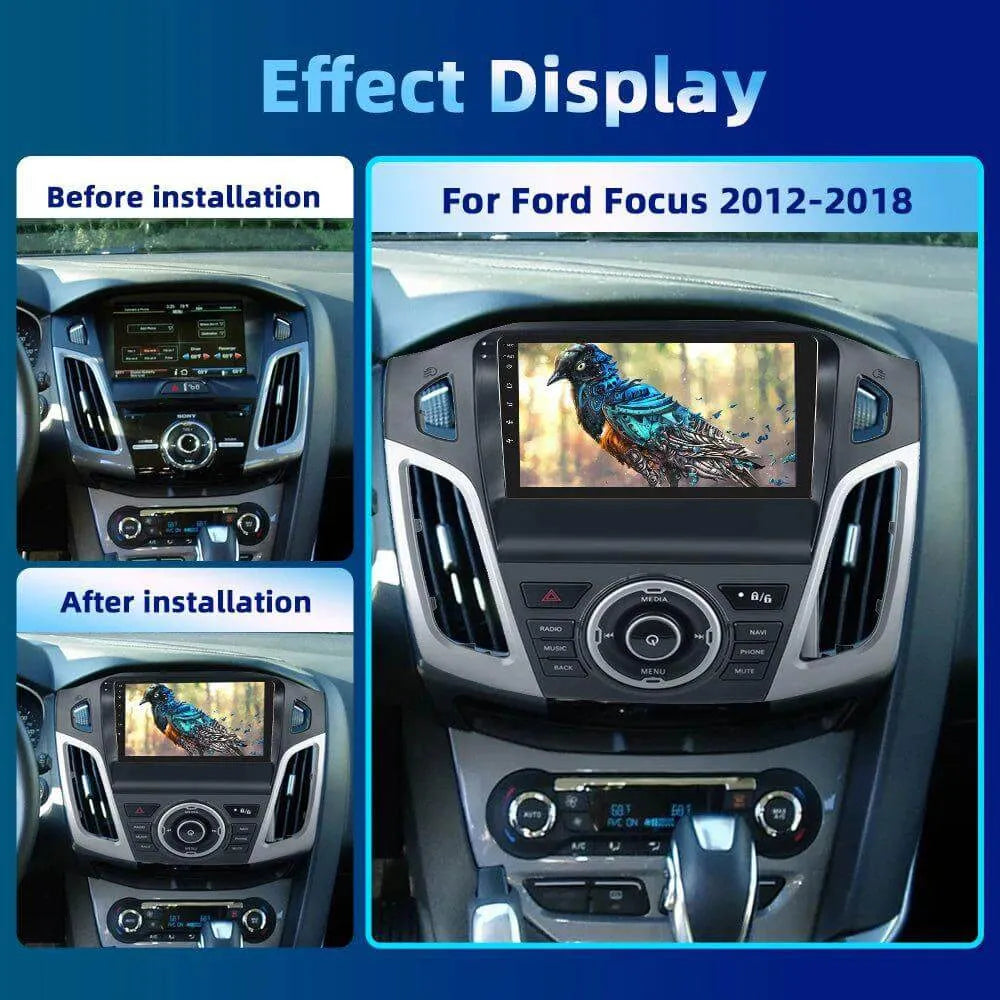 Autoradio Ford Focus 2012-2018/6G-128 Android 13 Double Enregistrement | Android 14 | Écran Tactile | CarPlay | Bluetooth | GPS