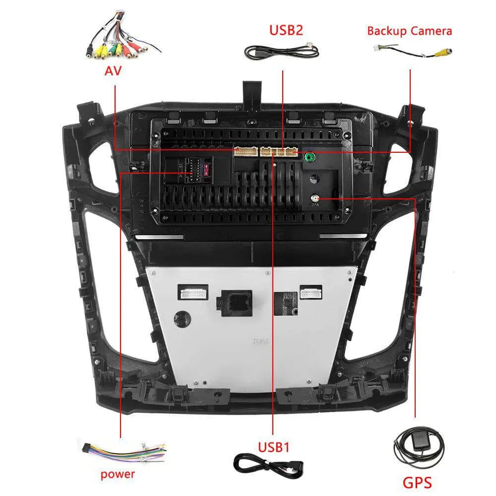 Autoradio Ford Focus 2012-2018/6G-128 Android 13 Double Enregistrement | Android 14 | Écran Tactile | CarPlay | Bluetooth | GPS