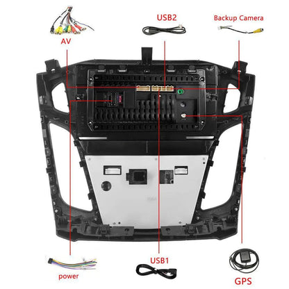 Autoradio Ford Focus 2012-2018/6G-128 Android 13 Double Enregistrement | Android 14 | Écran Tactile | CarPlay | Bluetooth | GPS