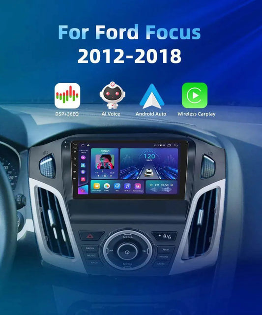 Autoradio Ford Focus 2012-2018/6G-128 Android 13 Double Enregistrement | Android 14 | Écran Tactile | CarPlay | Bluetooth | GPS