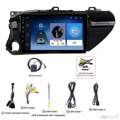 Autoradio Toyota Hilux -6G-128 - Android 13 -Double Enregistrement | Android 14 | Écran Tactile | CarPlay | Bluetooth | GPS