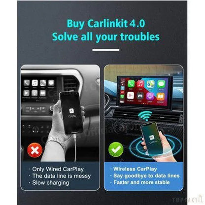 Adaptateur Carlinkit 4.0 - Transformez Votre Conduite En Connectant Sans Fil | Autoradio | Android 14 | Écran Tactile | CarPlay | Bluetooth | GPS