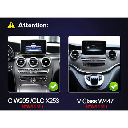 Mercedes C Class GLC V-Class Vito 2014-2019 W205 X253 W446 Android 13 Autoradio CarPlay & Android Auto