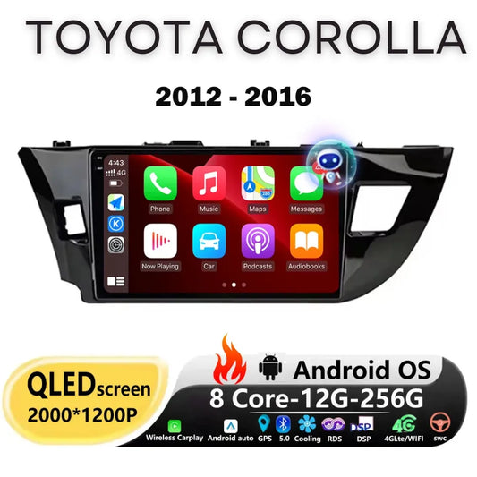 Poste Android13 -4G-64 -Toyota Corolla 2014-2016 -Camera Hd 1080P | Autoradio | Android 14 | Écran Tactile | CarPlay | Bluetooth | GPS