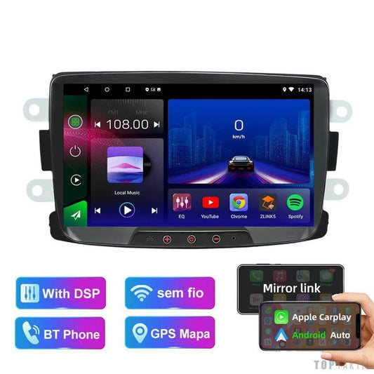 Autoradio Android 13 -4G-64G -Dacia 2013-2020 -Camera Hd 1080P | Android 14 | Écran Tactile | CarPlay | Bluetooth | GPS
